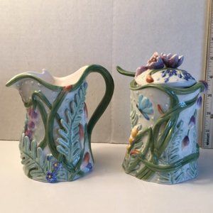 Fitz and Floyd Creamer and Sugar Bowl